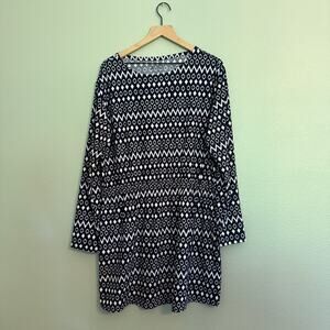 new coolibar geometric long sleeve dress size XL extra large